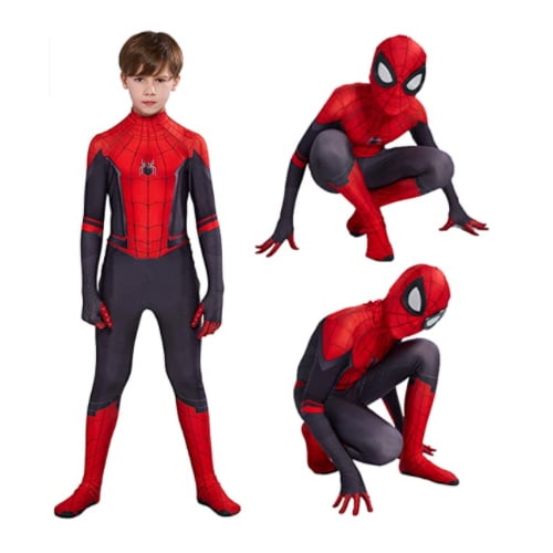 Spider-Man Far From Home Kids Boys Spiderman Zentai Cosplay Costume Suit Clothes 