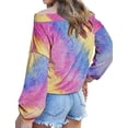 thumbnail image 4 of Women Tie Dyed Rainbow Printed Long Sleeve Sweatshirt, 4 of 4