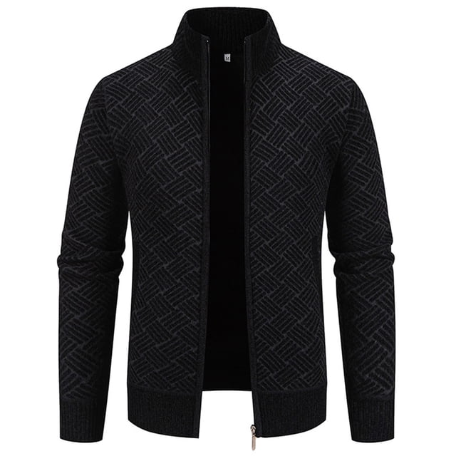 Birdeem Cardigan en Tricot pour Hommes, Col Montant Rembourré, Veste Décontractée