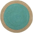 thumbnail image 3 of Safavieh Natural Fiber Round Collection NF801E Handmade Boho Braided Jute Area Rug, 6' x 6' Round, Teal, 3 of 4