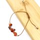thumbnail image 1 of Xiao Hua Pulsera de cuentas hecha a mano, ideal para hombres y mujeres, con hilo de cera marrón y piedra natural irregular, pulsera de grava de playa (rojo claro), 1 of 5