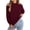 Wine, variant on Women's Off-The-Shoulder Sweater Textured Hollow Knit Sweaters Loose Long Sleeve Pullover Casual Tops