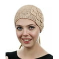 thumbnail image 3 of NYFASHION101 Hand Knitted Button Closure Winter Headband Headwrap - NAG11Y, Lt Taupe, 3 of 4