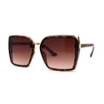 thumbnail image 3 of Womens Metal Bridge Oversize Rectangle Butterfly Diva Sunglasses Tortoise Brown, 3 of 4