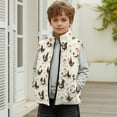 thumbnail image 7 of Xixirimido Chicken Roosters Floral Pattern Girls Boys Fleece Vest Kids Zip-up Vest Sleeveless Stand Collar Jacket with Pockets Fall Winter Outerwear for 2T, 7 of 7