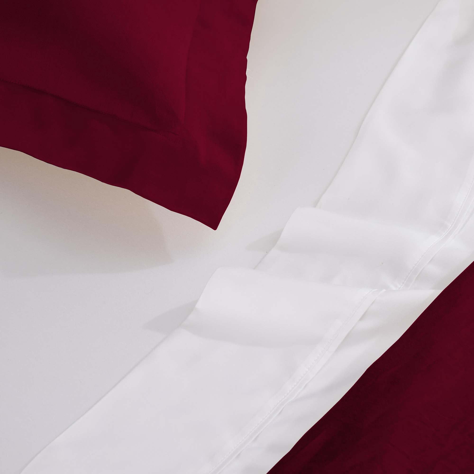 Superior Egyptian Cotton 300 Thread Count Duvet Cover Set, Twin, Burgundy