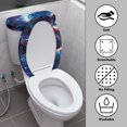 thumbnail image 4 of HELLHERO Colorful Starry Sky Stretch Fits All Toilet Shapes Elastic Bottom Elastic Fabric Lid Cover Set for Toilet Modern Bathrooms Elastic Installation Washable and Reusable 17x21 Inches 2 Pack, 4 of 6