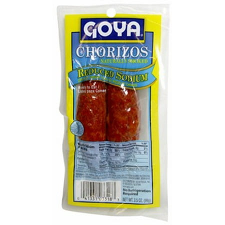 Goya chorizos naturally smoked Low Sodium 3.5 oz. (2 Chorizos for