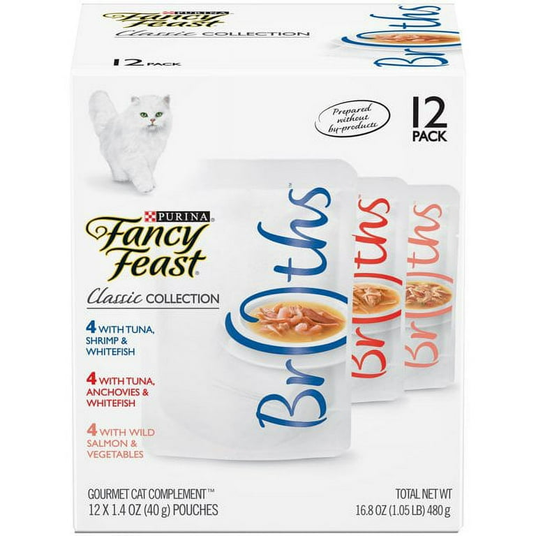 Purina Fancy Feast Broths Classic Chicken, Vegetables & Whitefish Supplemental Cat Food Pouches Purina Fancy Feast Broths Classic Chicken, Vegetables & Whitefish Supplemental Cat Food Pouches