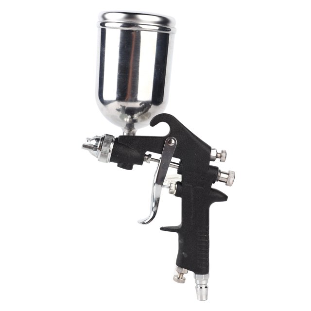 Herramienta neumática Jadeshay Astro - Pistola de pulverización neumática - Pistola de pulverización mate de diamante negro F-75-G Diámetro del recipiente superior 0,1 pulg.