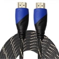 thumbnail image 1 of 15m HDMI 1.4 Version 1080P Woven Net Line Blue Black Head HDMI Male to HDMI Male Audio Video Connector Adapter Cable, 1 of 4