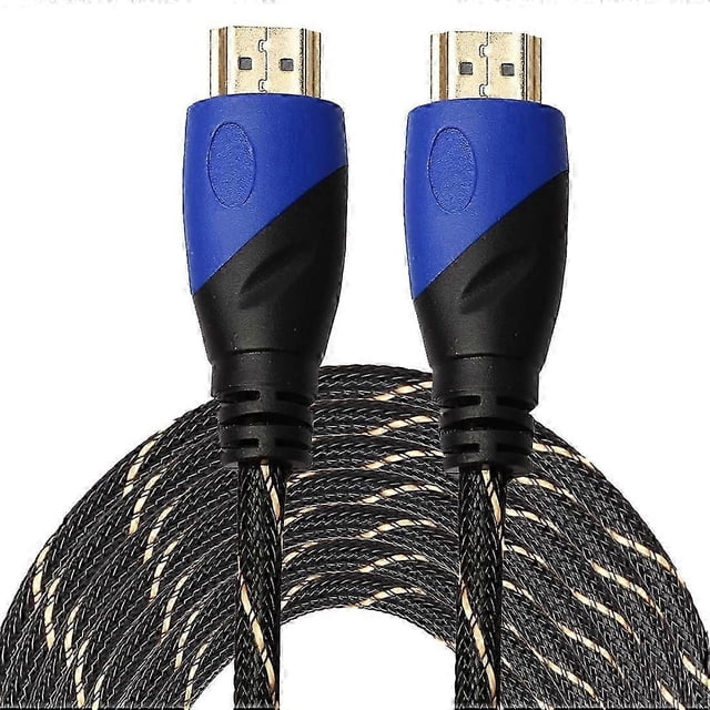 15m HDMI 1.4 Version 1080P Woven Net Line Blue Black Head HDMI Male to HDMI Male Audio Video Connector Adapter Cable