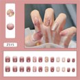 thumbnail image 5 of Fofosbeauty Christmas Nails 24pcs Press on False Nails Tips, Square Fake Acrylic Nails, Rose Powder Gold, 5 of 8
