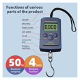 thumbnail image 3 of Multifunctional Mini 40kg/10g Electronic Hanging Fishing Luggage Balanca Portable Hook Scale, 3 of 6