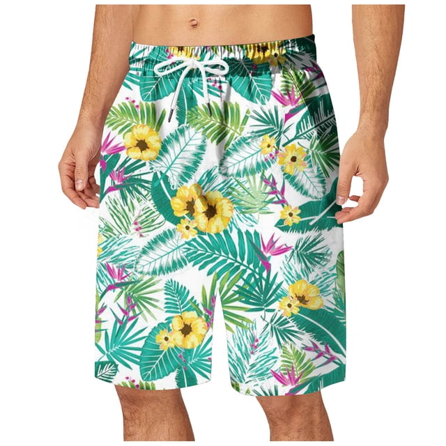 TSADFHJI Mens Swim Trunks 5 Inch Men's Trunks 5 Inch Swimsuit Mesh Beach Swimsuit Long Swim Shorts Style Six M Light Blue