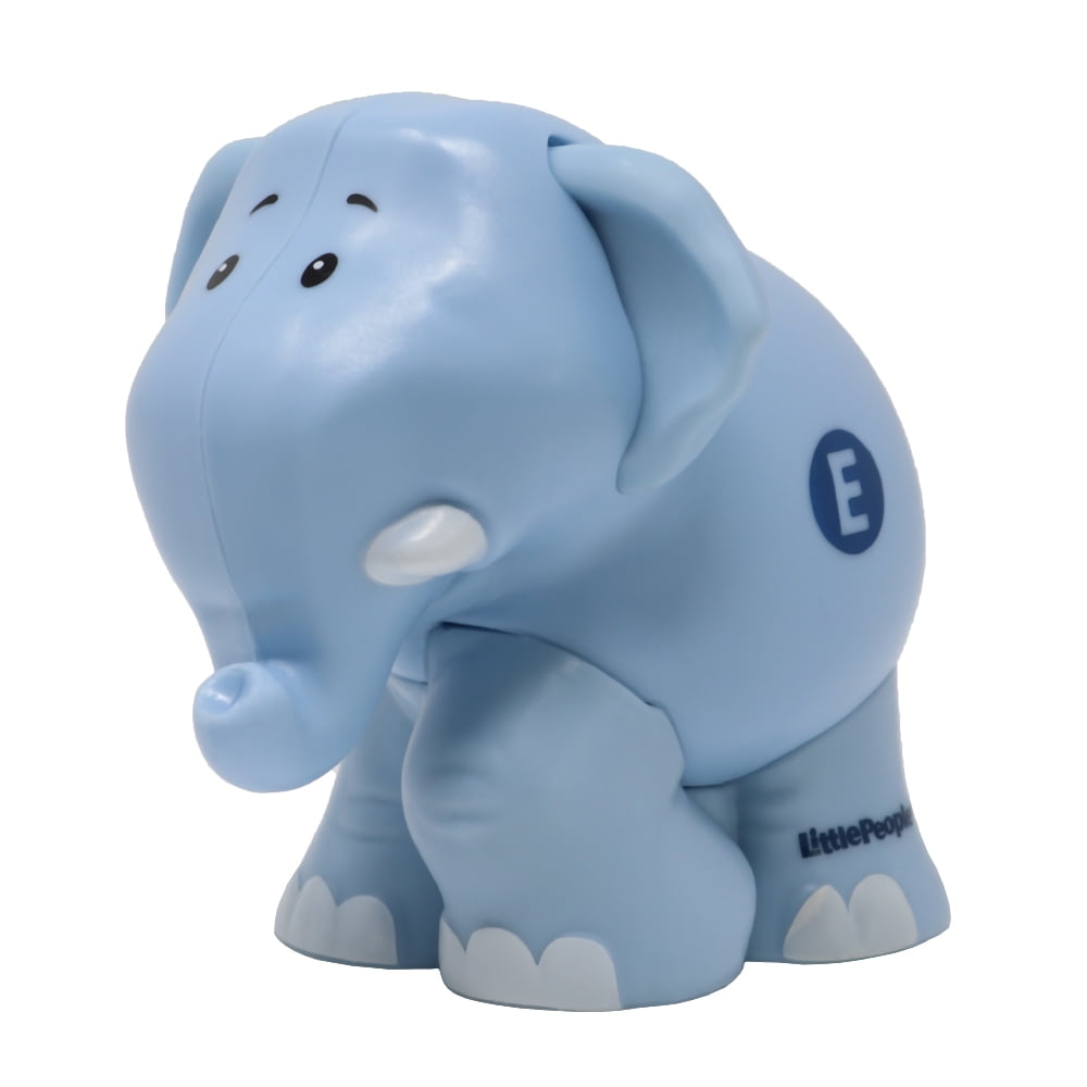 Replacement Part for Collectible Fisher-Price Little People Alphabet Fun Zoo Safari Farm Playset JGR92 - Replacement Letter E Blue Elephant Figure