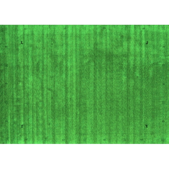 Ahgly Company Indoor Rectangle Abstract Green Contemporary Area Rugs, 4' x 6'