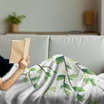 thumbnail image 3 of Dragonfly Soft Flannel Fleece Blanket, Leaves with Little Dragonflies and Jasmine Environmental Botanical Illustration, Cozy Plush for Indoor and Outdoor Use, 70" x 90", Green White, by Ambesonne, 3 of 5