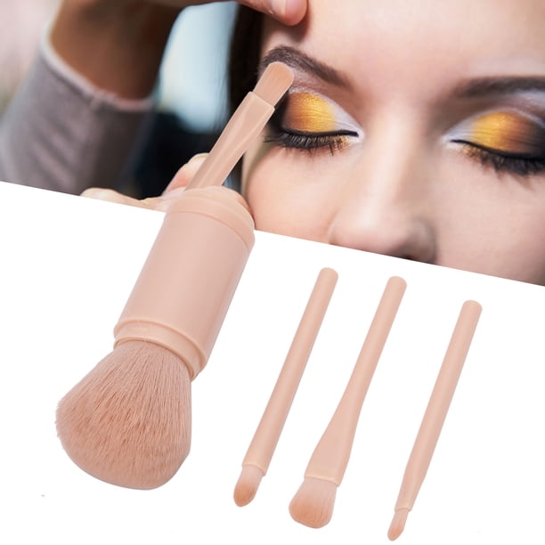Juego de Brochas de Maquillaje para Sombra de Ojos, Base, Rubor, Brocha para Quitar el Polvo de U?as con Tapa, Portátil Y Retráctil, Cepillo para polvo de u?as (Rosa) Ecomeon no