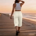 thumbnail image 4 of Women's Capri Pants Wide Leg Plus Size UPF50+ Lightweight Quick Dry Pants Casual Loose Hiking Walking Capris, XL, 4 of 5