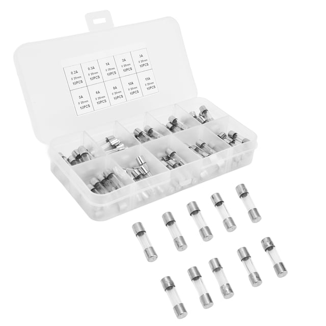 Fuses, 100Pcs Fuse With Storage Box For Electric Equipment For Home Appliance