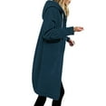 thumbnail image 3 of BiZtdJrK Women's Zip Up Hoodies Oversized Sherpa Lined Fleece Thermal Sweatshirts Solid Casual Long Hooded Jackets with Pockets Lighten Sales of the Day Navy XXL, 3 of 8
