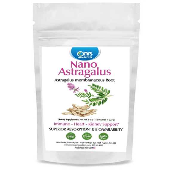 One Planet Nutrition Nano Astragalus Powder 8 oz Bag (227 Servings)