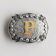 thumbnail image 3 of Vintage Style Initial Letter P Cowboy Cowgirl Western Belt Buckle, 3 of 5