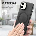 thumbnail image 6 of Cutyskin PU Leather Phone Case for iPhone 11 with Magnetic Car Mount & Wireless Charging – Skin-Feel Luxury Shockproof Screen Camera Protection Cover for iPhone 11, Black, 6 of 9