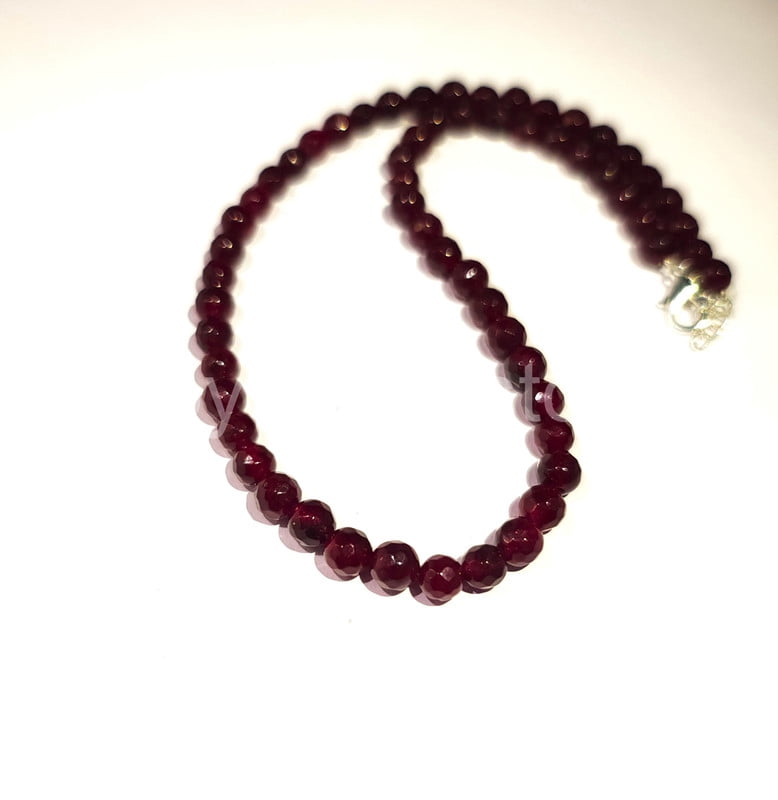 ROYALGEMSTONE Red Ruby Round Faceted Beads Gemstone Beads Red Natural Ruby Beads Jewelry Making 17 in Stand