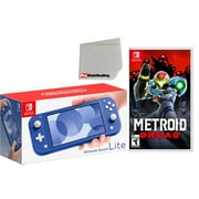 Nintendo Switch Lite 32GB Handheld Video Game Console in Blue with Metroid Dread Game Bundle