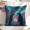 thumbnail image 6 of Penguins aurora borealis sno Linen toss pillowcase Decoration pillowcase Gift preferred 18x18" Cushion cover 2 set Sofa pillowcase Sofa bedroom living room car, 6 of 8