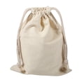thumbnail image 2 of Household Plain Cotton Drawstring Storage Laundry Sack Stuff Bag for Travel Home Use 15 * 20CM, 2 of 4