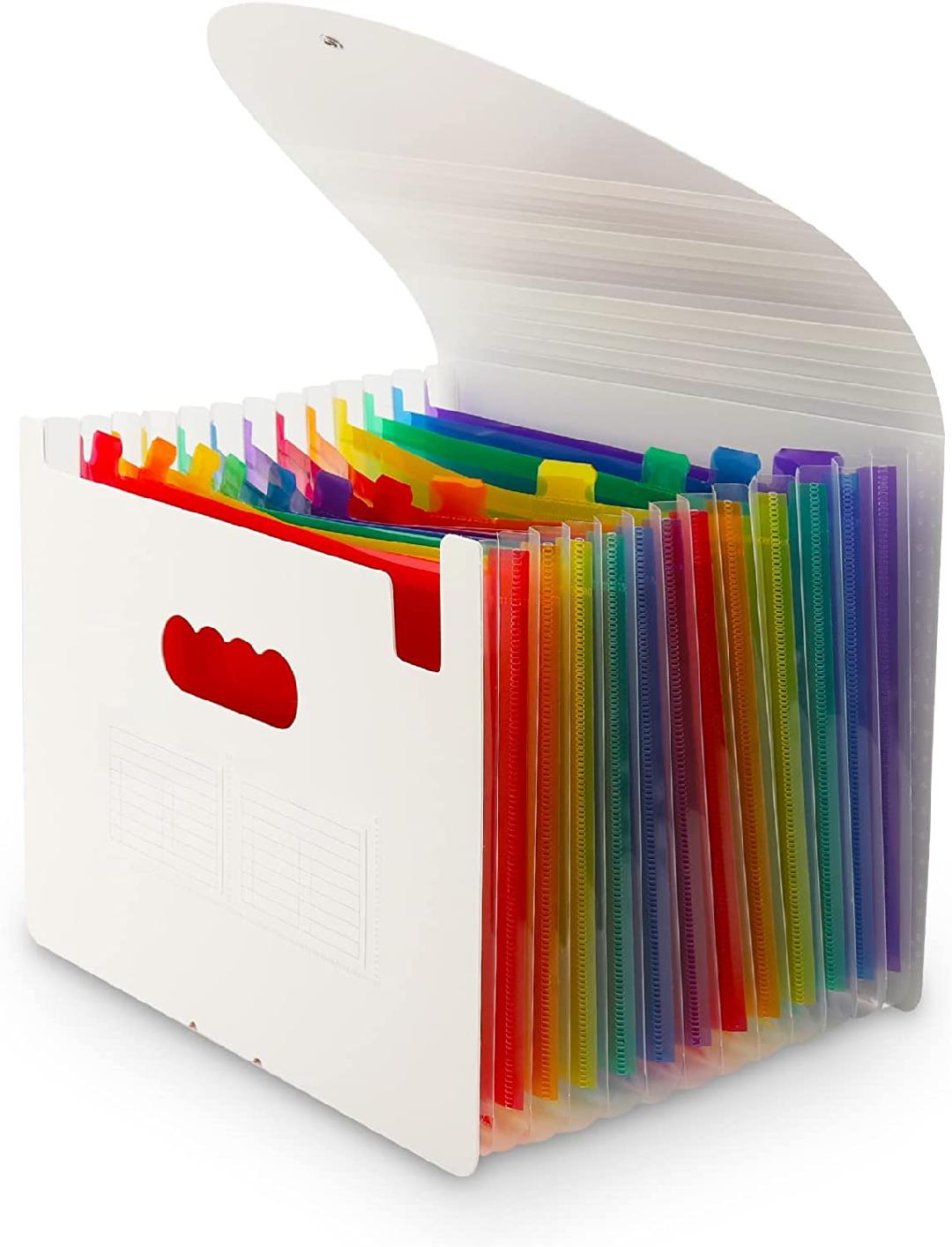 Expanding File Folder, 24 Pocket Accordian File Organizer A4 Letter