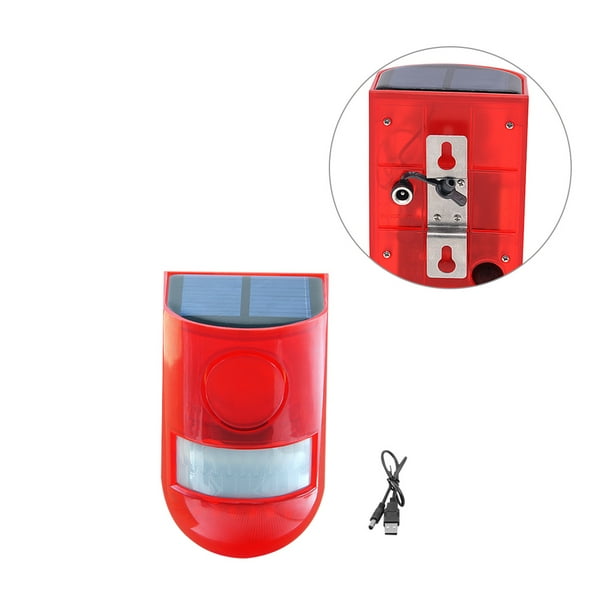 Solar Powered Alarm Light Motion Sensor Rechargeable Waterproof