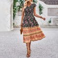thumbnail image 2 of Vestido de Verano de Manga Corta para Mujeres Moda Casual Sexy Plegado de Impresión Vestido con Cuello en V, Estilo de Vendaje de Poliéster de Verano, Lavado de Manos, 2 of 5