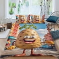 thumbnail image 2 of Papa Graciosa Conjunto de sábanas temático, trío de piezas, cómodo y amigable con la piel, diseño único, regalo de decoración para el hogar para familiares, amigos y fans,173cm *218cm, 2 of 6