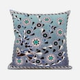 thumbnail image 2 of Glory of Flowers Peacock Throw Pillow with Removable Cover in Purple Blue Gray 16x16, 2 of 7