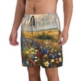 thumbnail image 2 of Cauagu Vibrant Wildflower Meadow Print Men's Swim Trunks,Hawaiian Bathing Suit Swimsuits Beach Shorts with Pockets for Men Quick Dry Swimming Board Shorts-3X-Large, 2 of 6