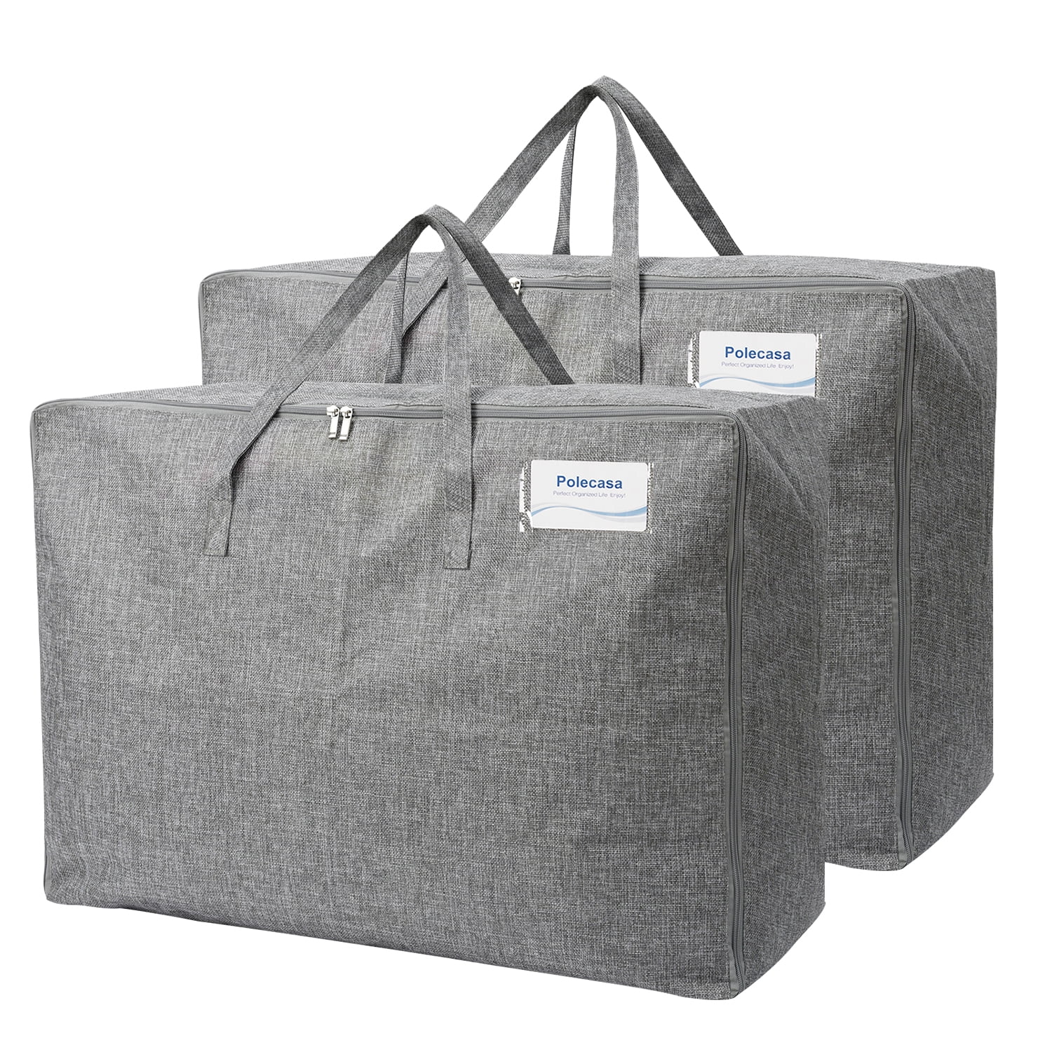 Polecasa 105L 2 Pack Extra Large Clothes Storage Bags , Moving Bags for Bedding, Blankets