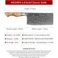 thumbnail image 4 of HEZHEN Meat CleaverButcher Knife Kitchen Vegetable Cleaver Chinese Chef Cooking Knife 6.8 Inch 67-Layer Damascus Steel Forged Sharp Utility Mincer Knife-Non-Slip Wooden Handle + Gift Box, 4 of 8