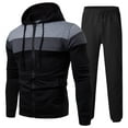 thumbnail image 3 of Letdown Mens 2 Piece Tracksuit Long Sleeve Full Zip Jackets Casual Sports Outfits Casual Running Jogging Sport Suit Sets (Black, L), 3 of 3