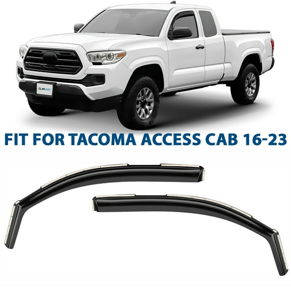 CLIM ART in-Channel Incredibly Durable Rain Guards for Toyota Tacoma 2016-2023 Access Cab/Double Cab, Original Window Deflectors, Vent Window Visors, Vent Deflector, 2 pcs. - 316135