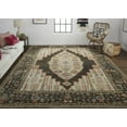 thumbnail image 2 of Feizy Piraj Traditional Bordered, Brown/Yellow/Green, 2' x 3' Accent Rug Stain Water Resistant Pet & Kid Friendly Classic Medallion Design Carpet for Living Dining Bed Room, 2 of 7