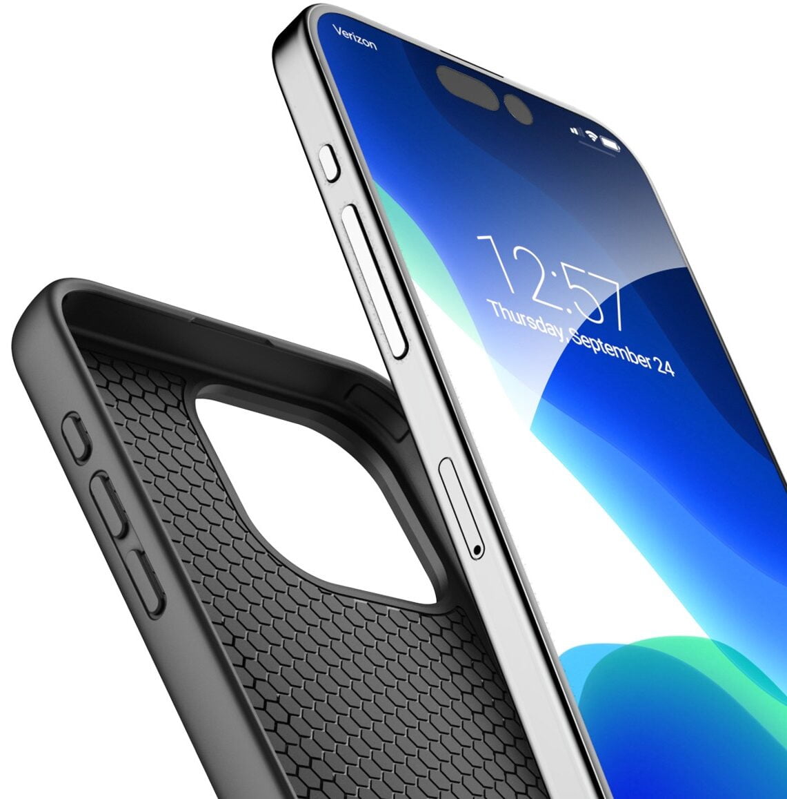 Encased Thin Armor Designed for iPhone 15 Pro Belt Clip Case, Slim Phone Case with Holster (Black)