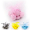 thumbnail image 2 of Cat Plush Ball Interactive Faux Feather Cat Play Ball Kitten Ball Toy with Bell, 2 of 10