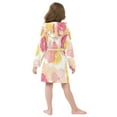 thumbnail image 7 of FORMRS Niños Bathrobe Unisex Hooded Robe Soft Plush Pajamas Sleepwear, Size 7-9T, Pink Floral Orange, 7 of 7