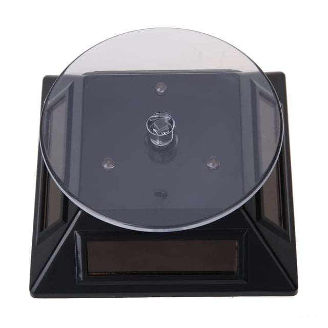 5PCS 360 Turntable Solar Showcase Stand 037B (negro)