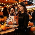 thumbnail image 5 of Halloween Bags Treat/Duffle Zipper Pumpkin Ghost Graphics Print Casual Travel Tote, 5 of 5