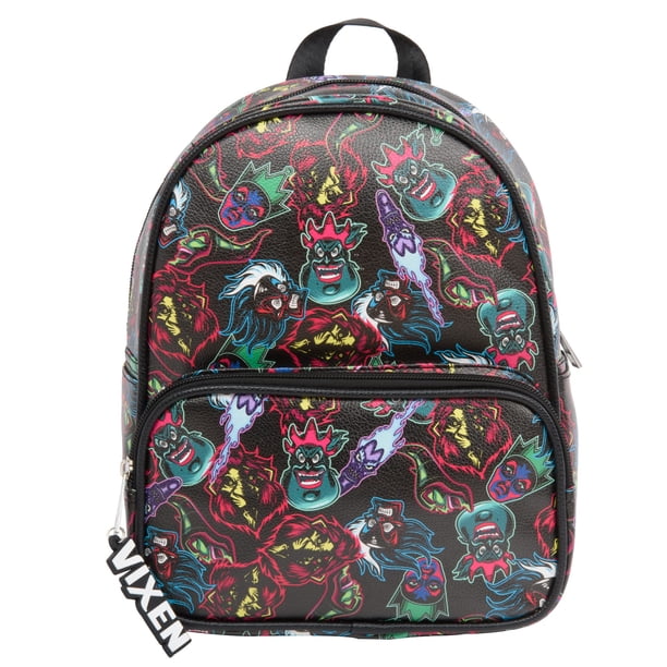 Minimochila de piel sintética con estampado integral de villanos de Disney
